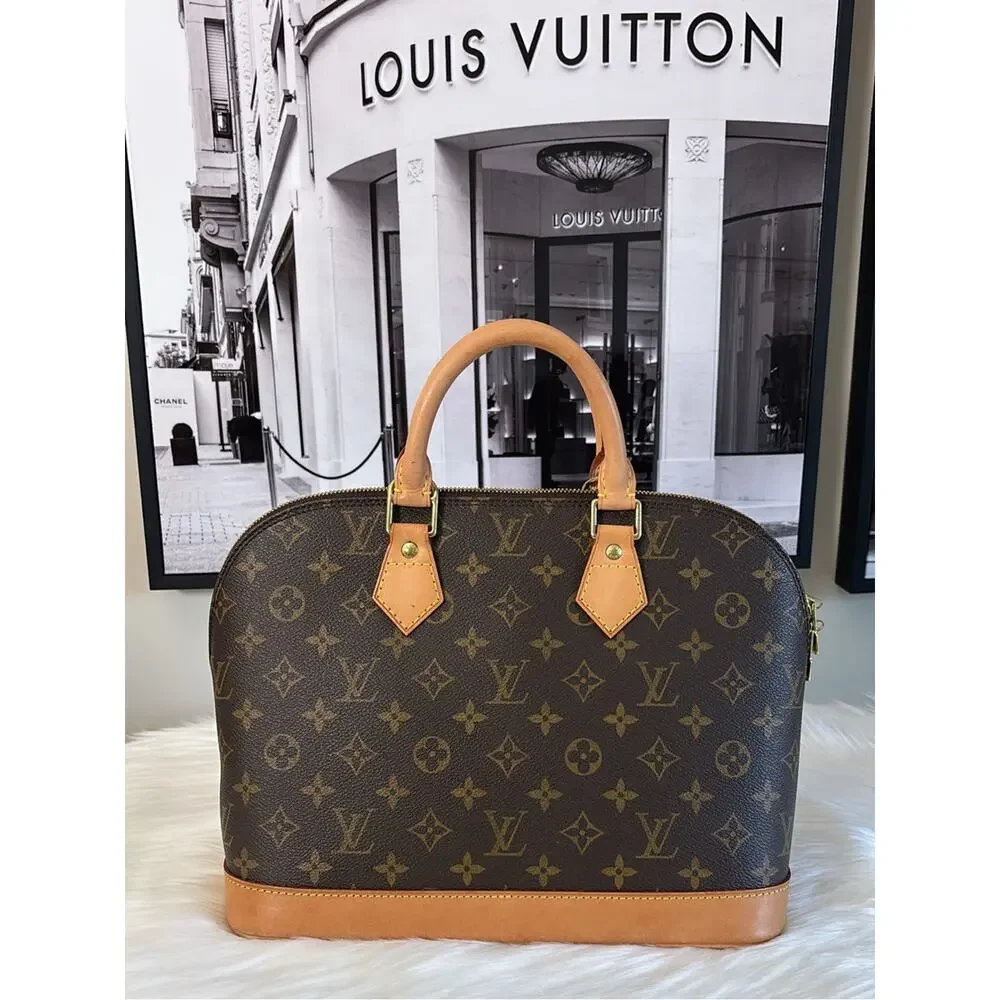 Louis Vuitton Monogram Alma Satchel in Brown and Tan